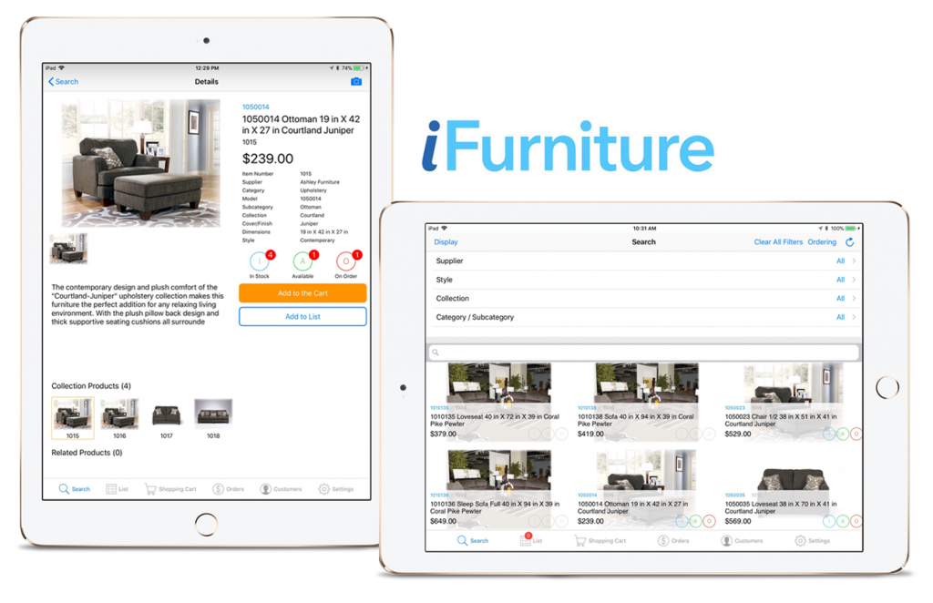 Furniture Point of Sale on iPad